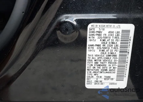2018 Nissan Rogue Sl from USA, damaged, VIN JN8AT2MT5JW489249